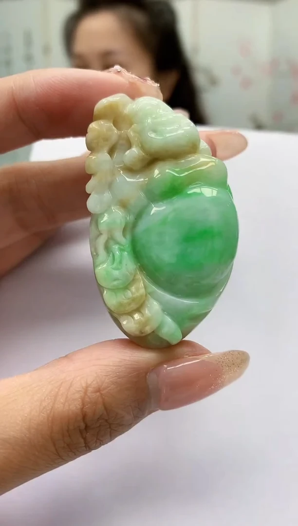 【闪购商品】定制翡翠未镶嵌4989mm-毛货挂件113