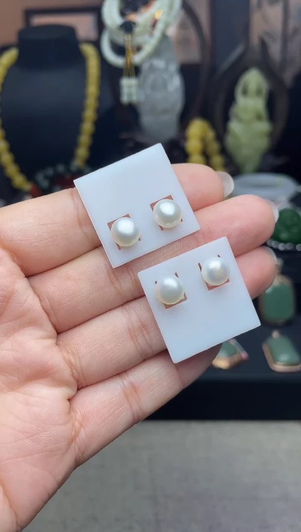 【闪购商品】淡水珍珠耳饰银S925镶嵌耳饰多样性发其一f052