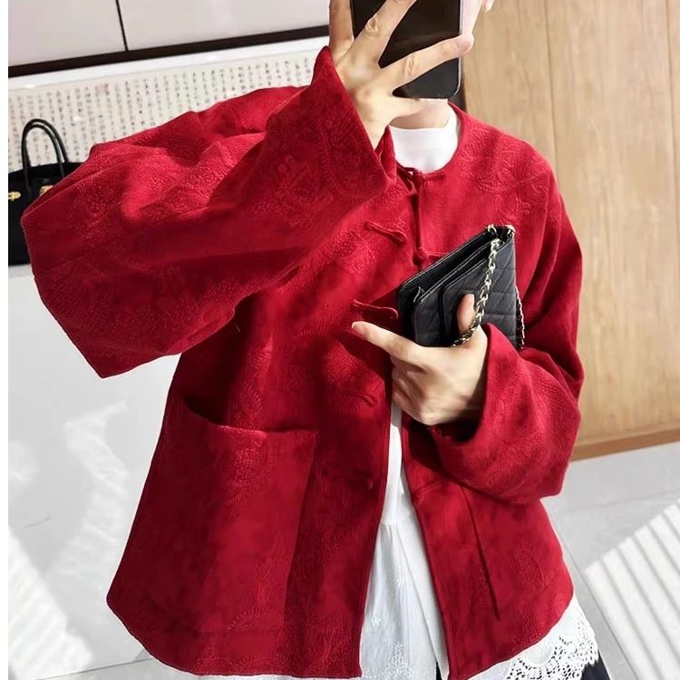 MIKI【四季如意】新中式国潮风时尚气质百搭刺绣新面料上衣