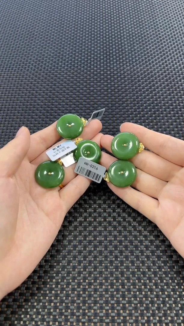 和田玉18K金镶嵌颈饰（多样性发一件）0216