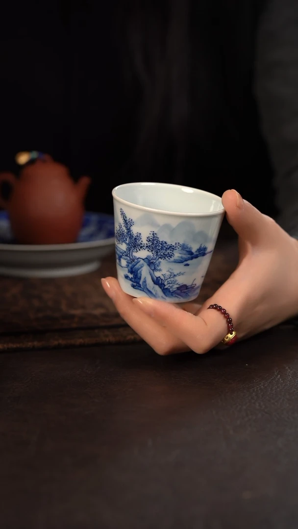 【闪购商品】杯123号HLX陶瓷重工山水南方小雪直口杯