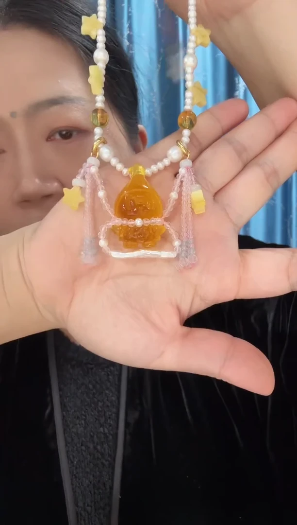 琥珀项链未镶嵌蜜蜡珍珠项链