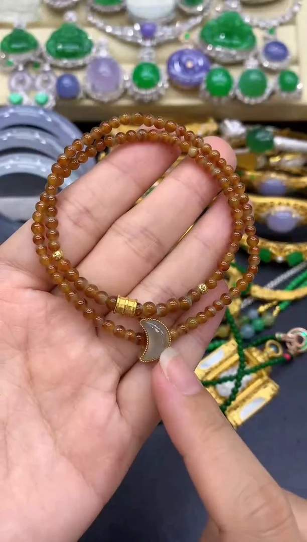 颈饰18K金镶嵌翡翠406-中国好珍宝