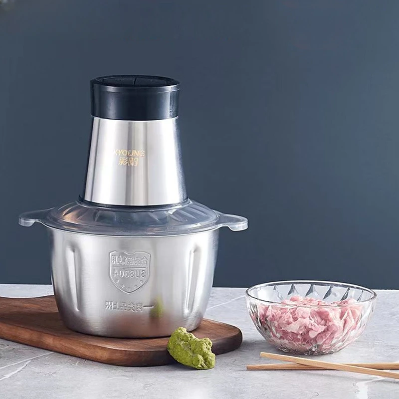 家用多功能绞肉机2升3升5L打馅料理机不锈钢杯打馅机玻璃杯绞肉机