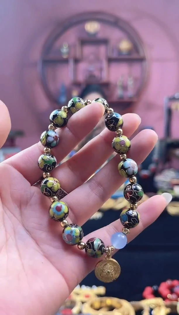 非遗 景泰蓝手串 工美1.0黑色