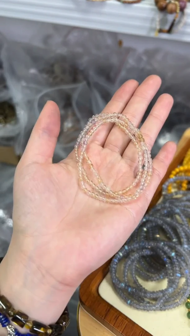 【闪购商品】水晶手链未镶嵌纯晶体紫黄水晶多圈[0006]