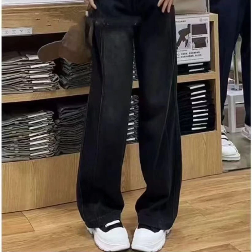 8555-早秋阔腿渐变色大码显瘦宽松阔腿卫裤