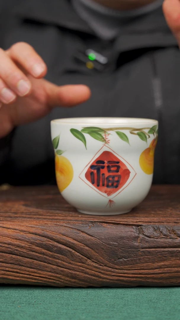 【闪购商品】瓷片44寻一缕瓷香杯釉下手工手绘瓷器