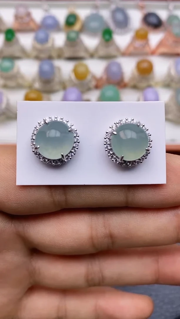 翡翠未镶嵌耳饰经典款0002