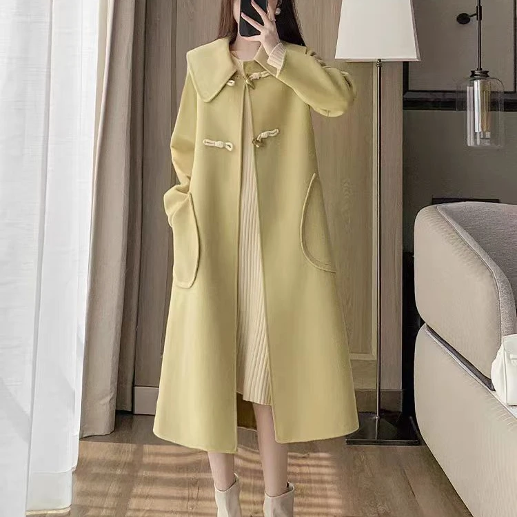 【D071-D080】精品女装毛呢中长款韩版秋冬显瘦气质小个子宽松毛呢