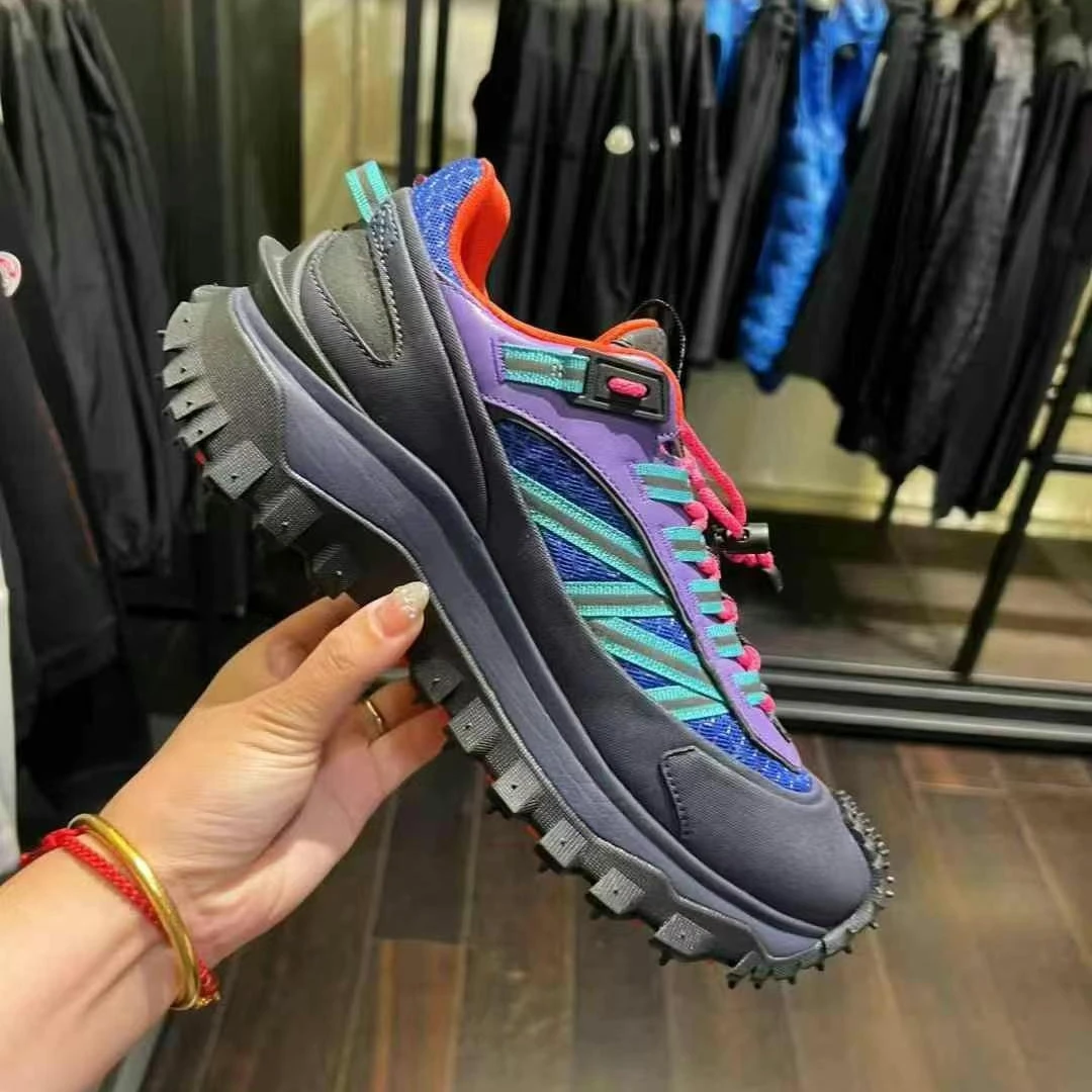 【巴黎直邮】Moncler盟可睐舒适系带低帮休闲鞋 男款蓝紫 I109A4M