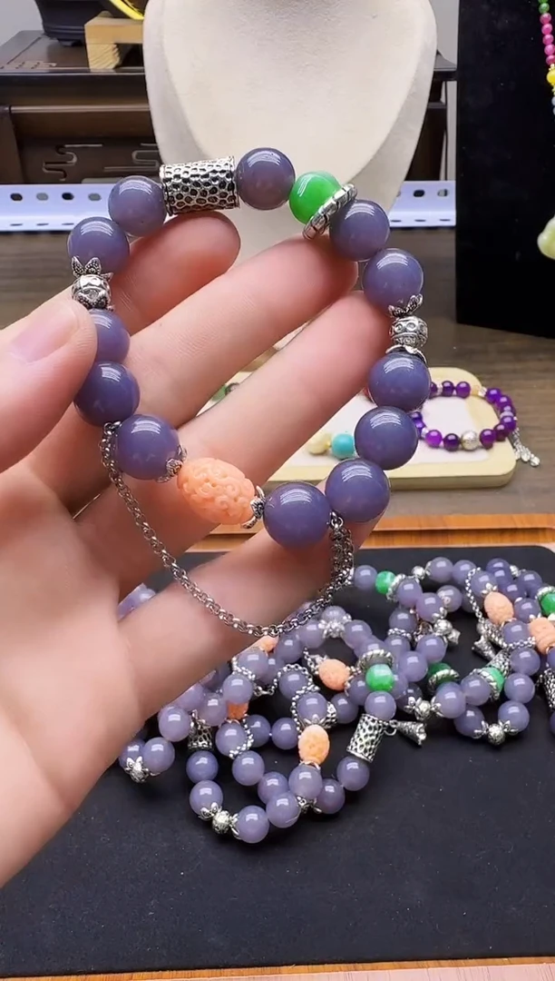 手链银S925镶嵌和田玉QY18