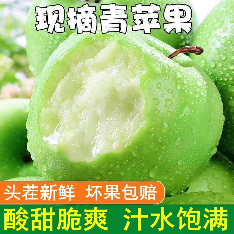 【现货】陕西当季夏日酸甜现摘新鲜青苹果水果整箱包邮高品质