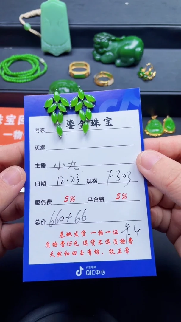 颈饰银S925镶嵌和田玉F303