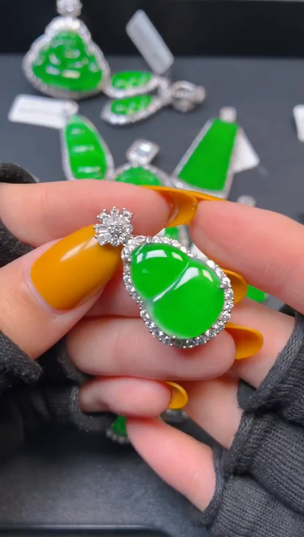 吊坠(不含链)银S925镶嵌翡翠1