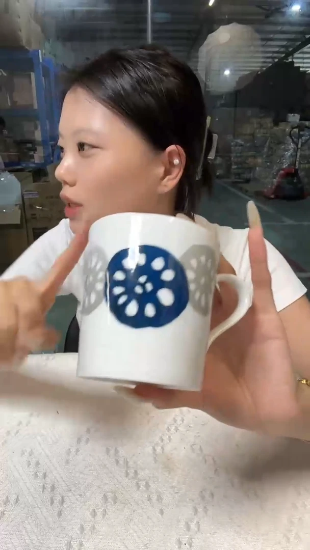陶瓷轻瓷莲藕杯子-单个