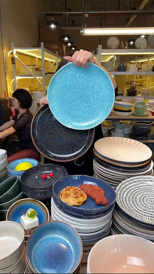 瓷251外贸尾货高温釉下彩陶瓷餐具默认微瑕