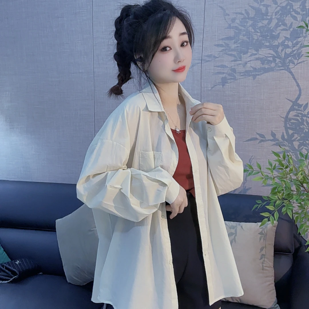 丹丹精选--1155新款翻领单排扣长袖防晒衬衫背心两件套套装