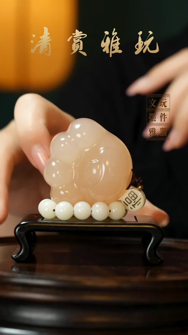 玉《小猫爪》手把件摆件