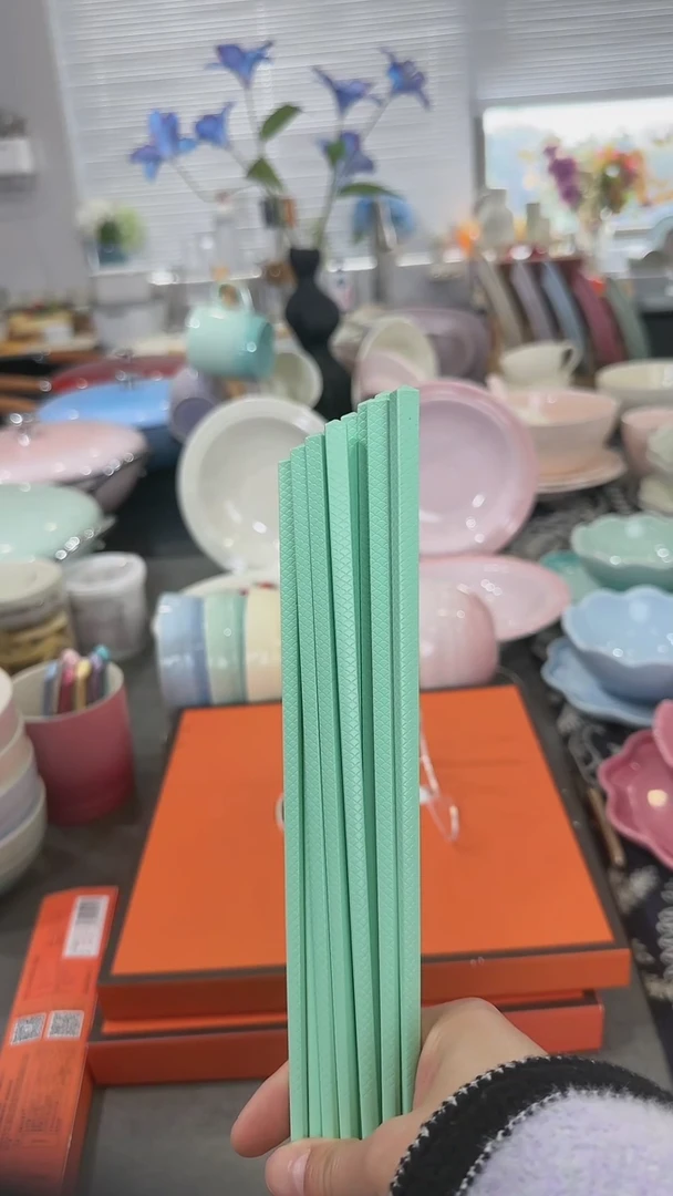 【闪购商品】瓷筷子SPS6双盒装-孔雀青