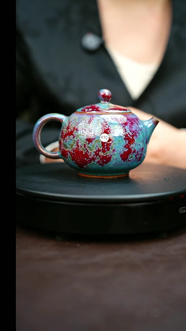 419#原矿钧瓷炉钧釉西施壶