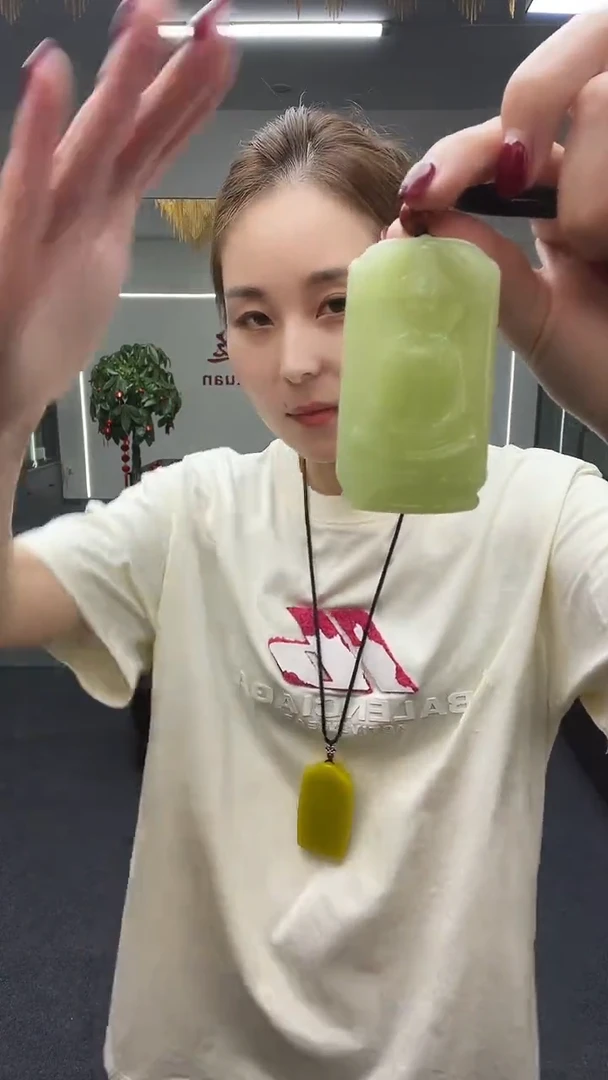 浅绿坐莲花观音吊坠多样性发货一件