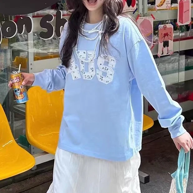 4U贴布刺绣长袖T恤 男女同款 PO价一批 卖完就没有