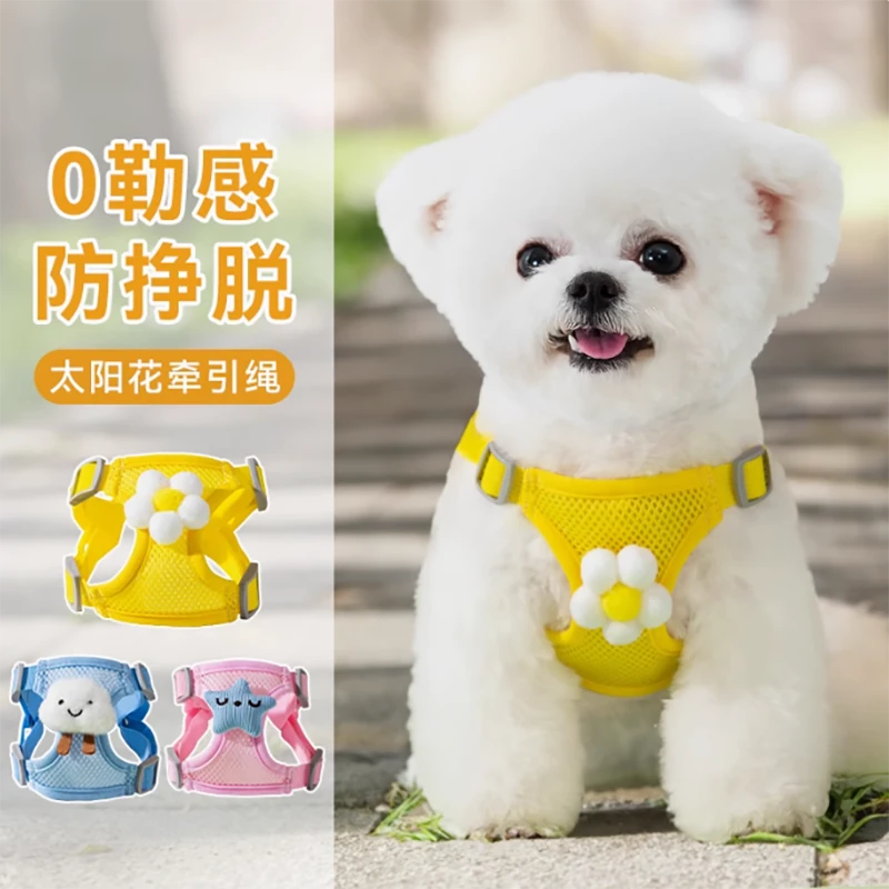 小狗狗牵引绳小型犬泰迪比熊博美幼犬胸背带猫咪宠物狗链遛狗绳子
