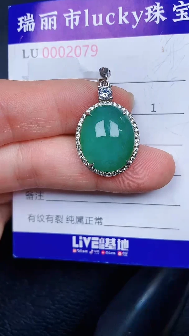 颈饰银S925镶嵌翡翠2079