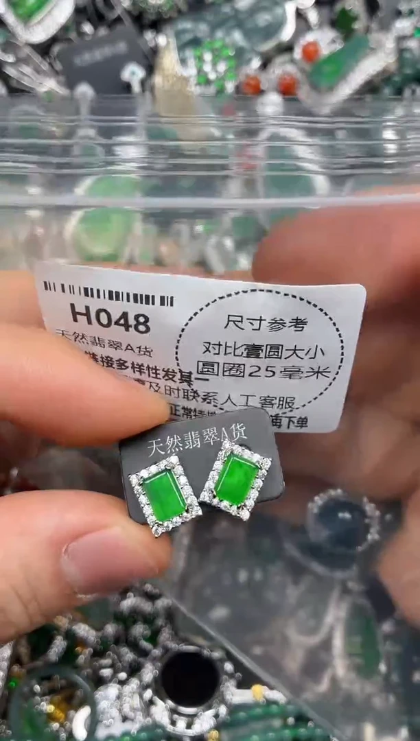 颈饰未镶嵌翡翠H048耳钉