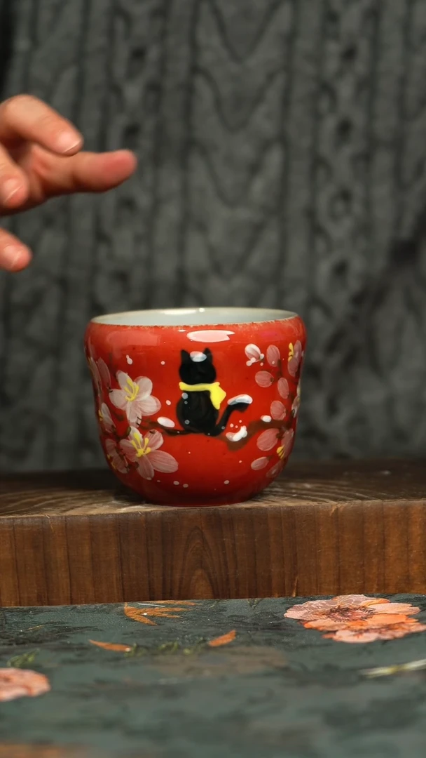 杯釉下彩手工手绘同款陶器