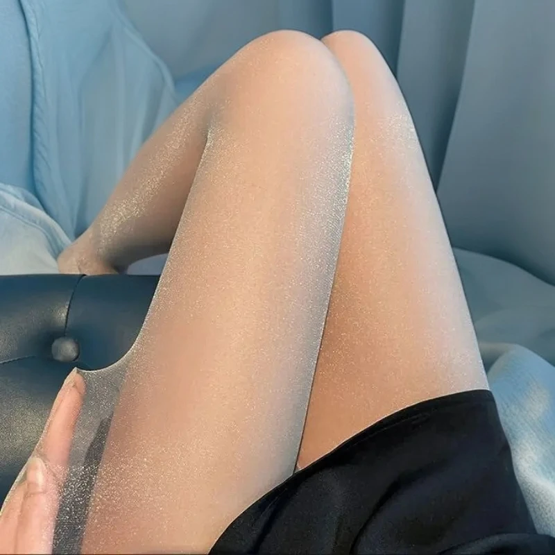 美腿袜珠光满天星薄款大码水光高级感女款禁欲系小腿袜