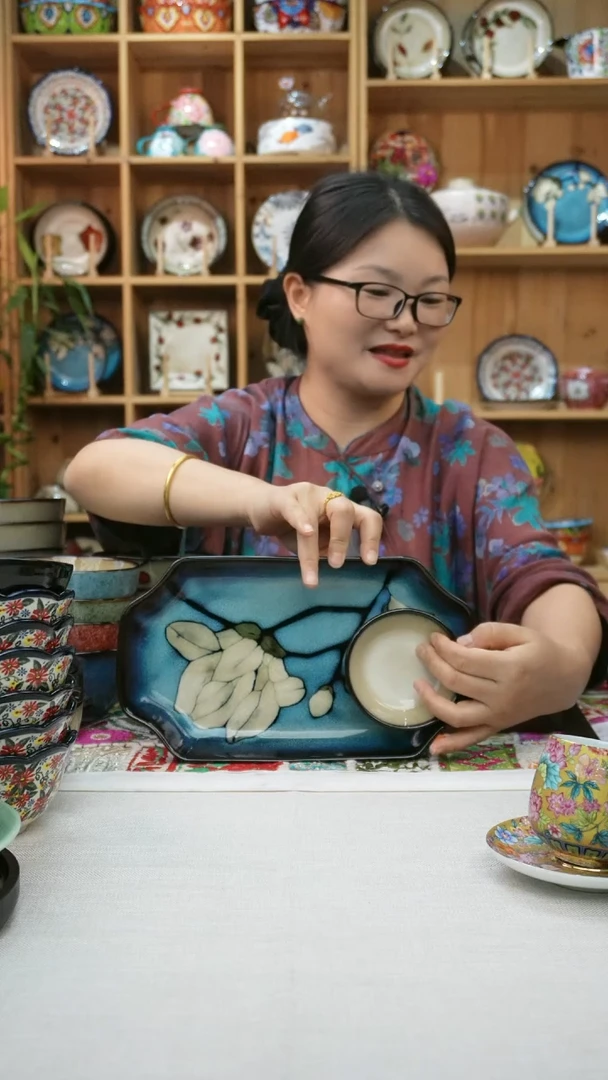 瓷片小可高温陶瓷餐具一只鱼盘