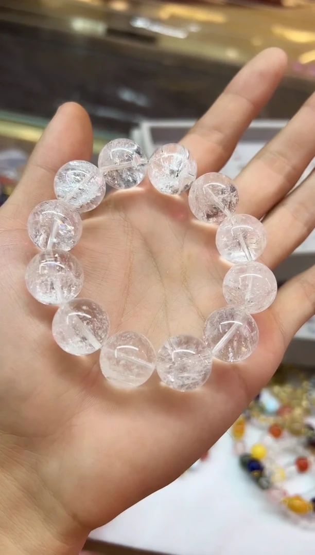 未镶嵌手串水晶白阿赛水晶手串 多样性发其一 17mm+