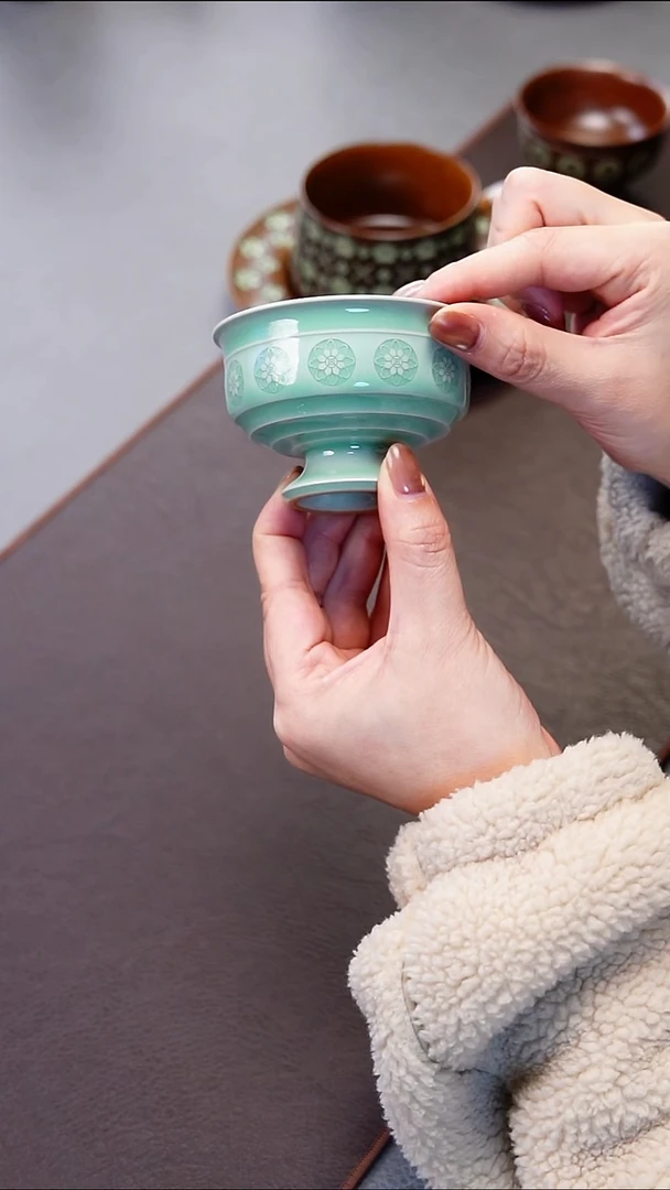 青瓷手工茶器包邮