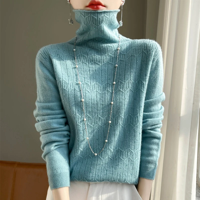 【梅姐专属】秋冬气质百搭女士时尚保暖时尚新款100%纯羊毛衫 806