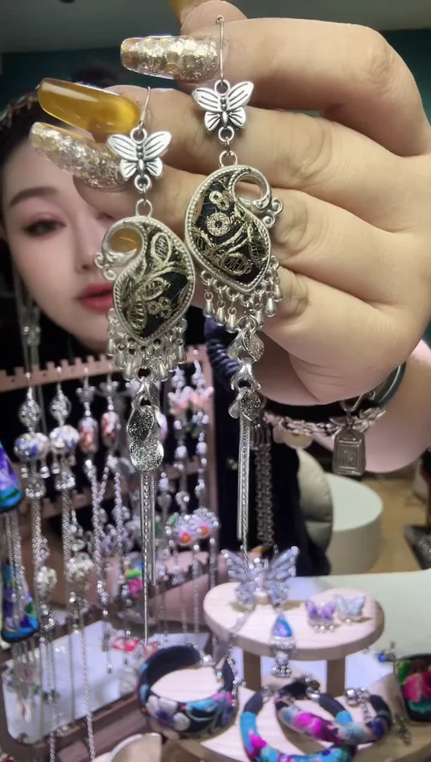 刺绣纯手工民族风耳环