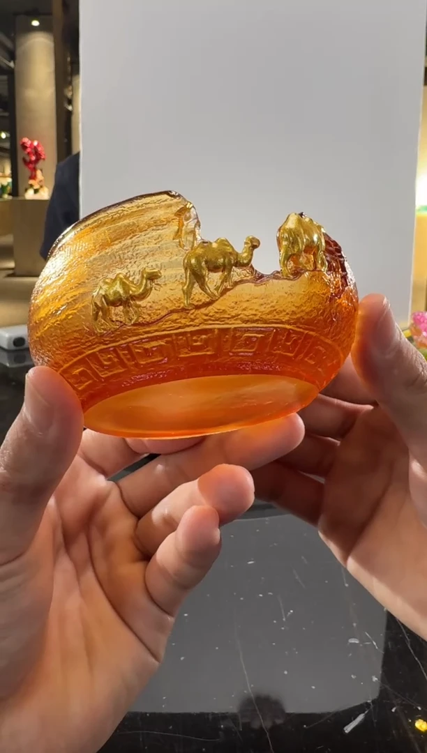 摆件琥珀金丝绸之路