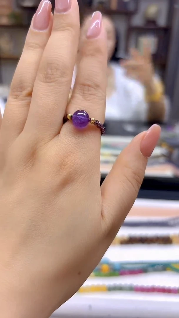 紫晶戒圈未镶嵌DIY款J109