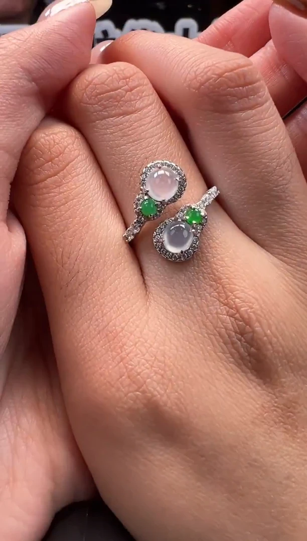 银S925镶嵌戒指翡翠 缅甸珠宝严选