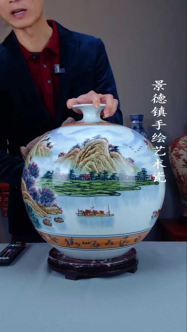 摆件陶瓷景德镇手工手绘陶瓷摆件37
