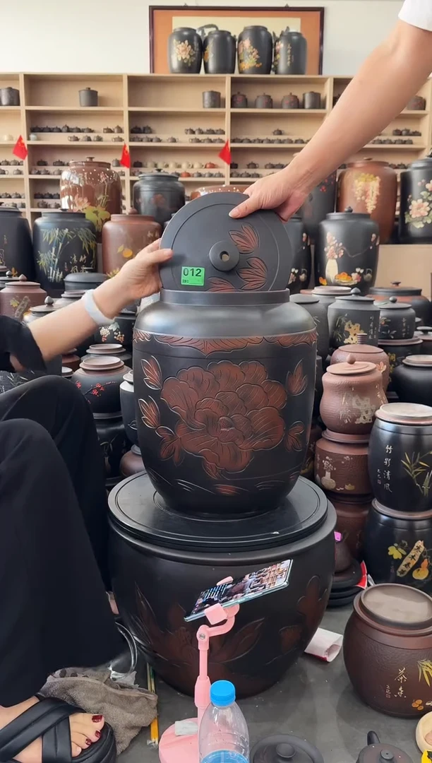 瑕疵水缸 20升 牡丹花   012