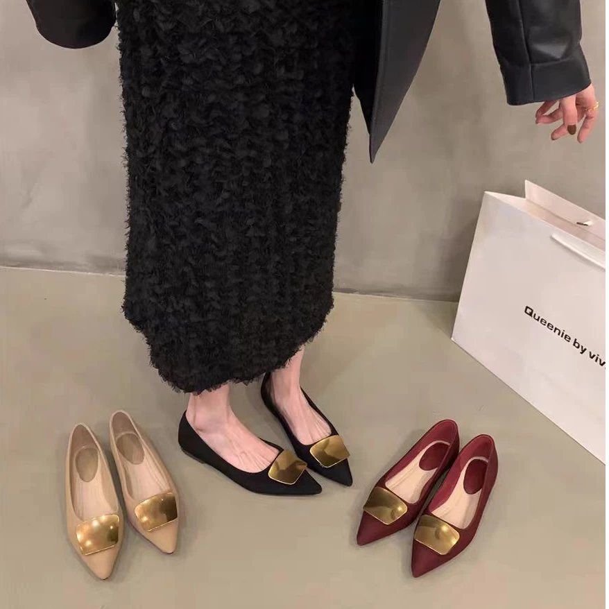 【琼达专属】低跟平底尖头单鞋百搭气质719