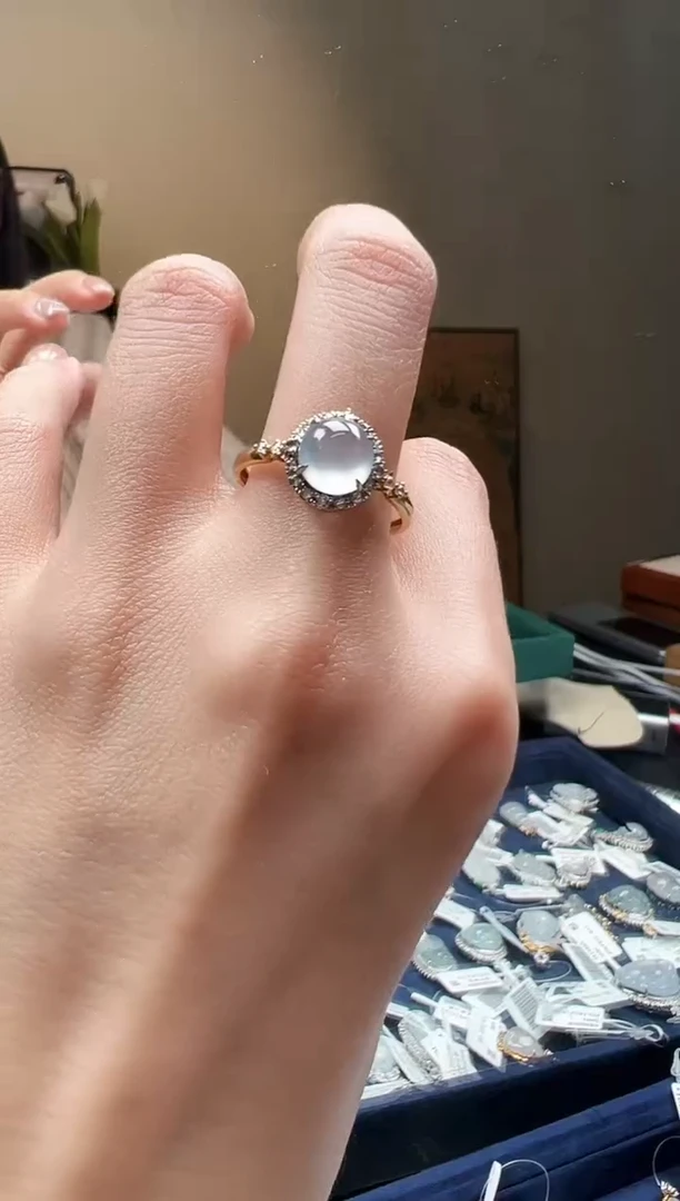 18K金镶嵌戒指翡翠KYLL1022-12