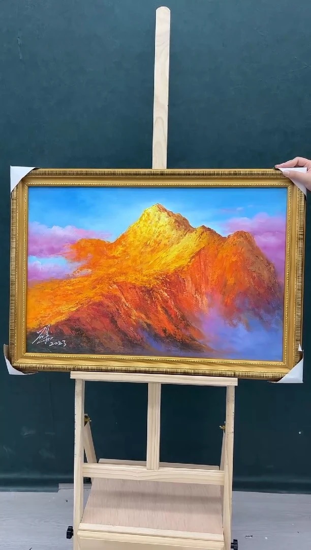 绢本油画布-油画-刘用华-金山-带框