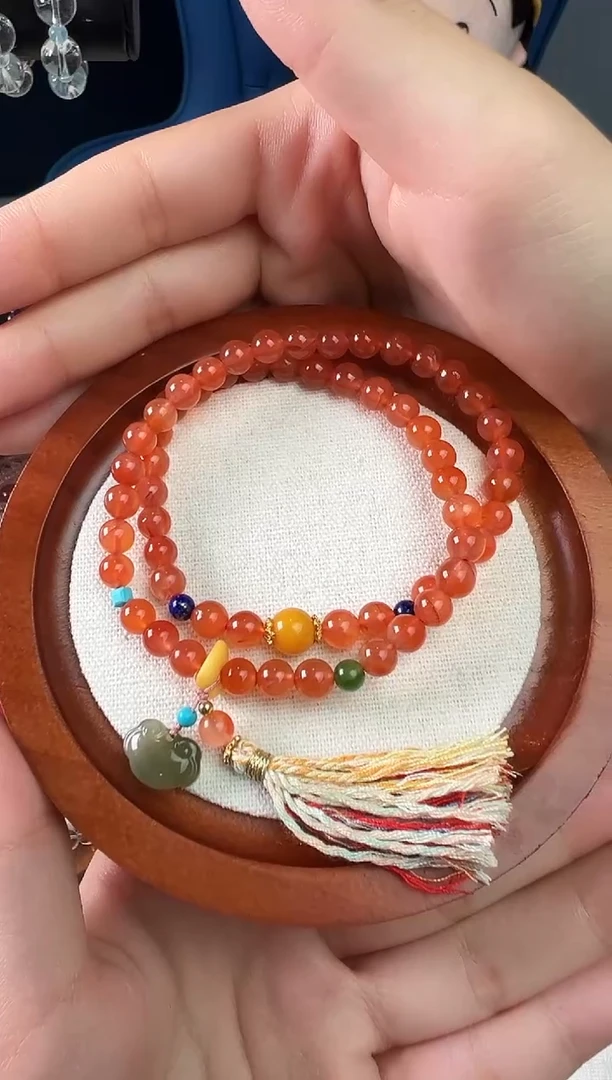 合金手串南红玛瑙蚂蚁家南红流苏项链