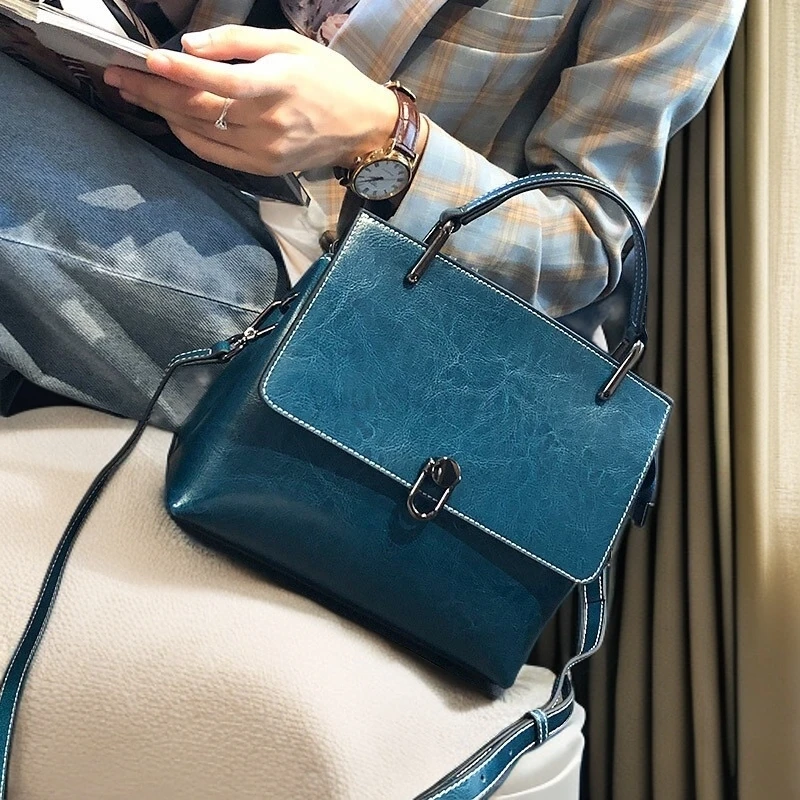 纯色欧美复古单肩包时尚休闲贝壳包洋气质简约女士潮流手提包小众