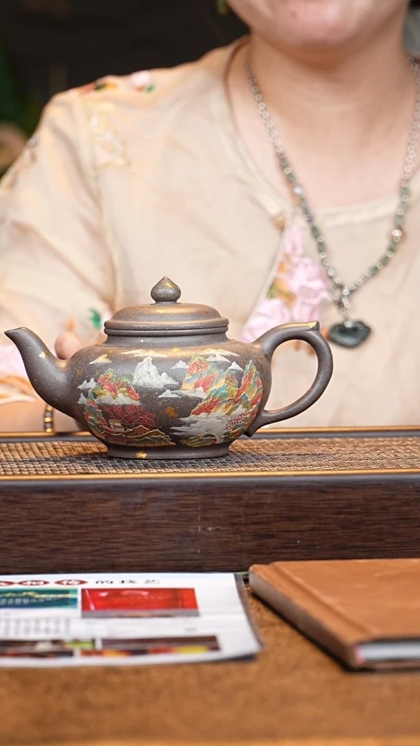 茶壶紫砂CXF笑樱 青灰段400cc-笔筒