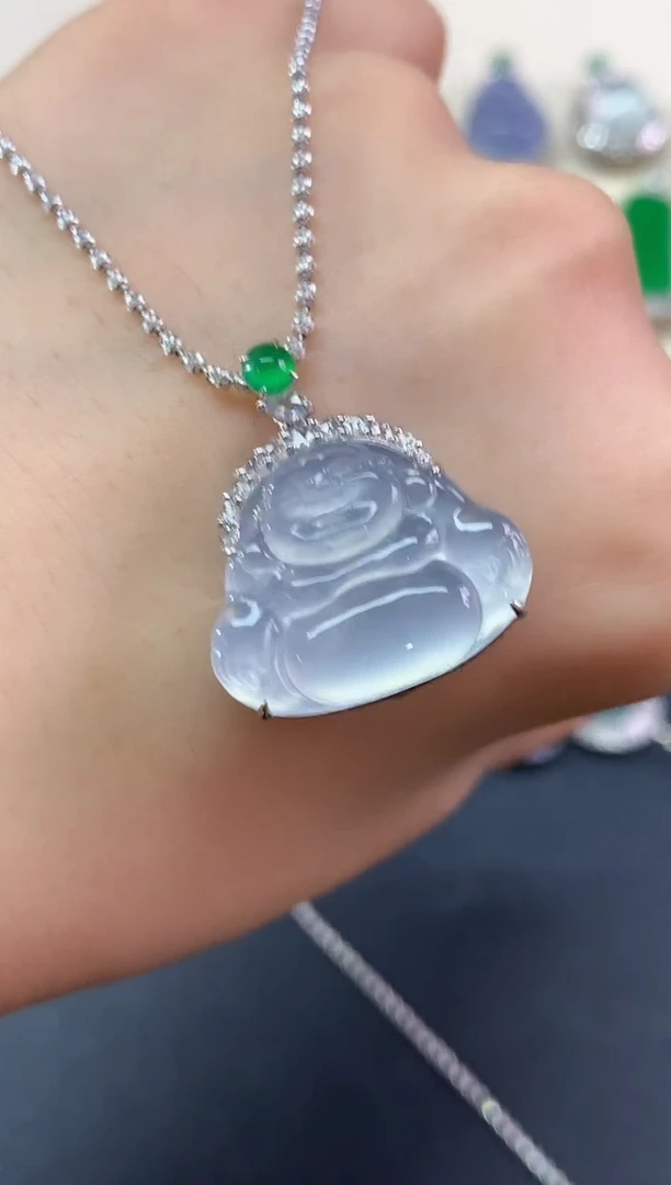 吊坠(不含链)18K金镶嵌翡翠吊坠(不含链)|13800