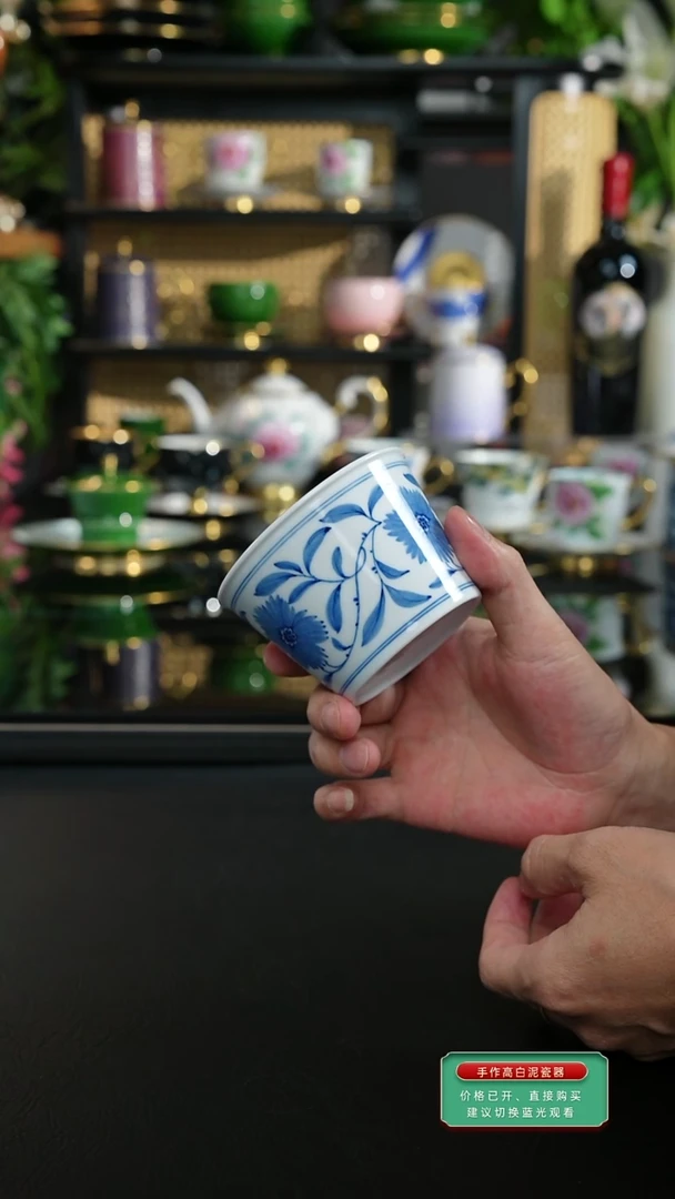 手工手绘青花主人杯，，，，，，，，